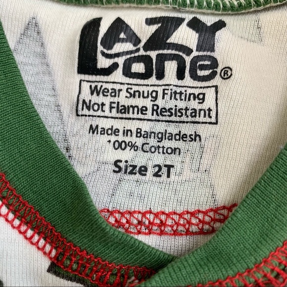 LAZY ONE Flap Jack Reindeer No Peeking Forest Tree Print Onesie Ivory/Green 2T - Picture 9 of 12